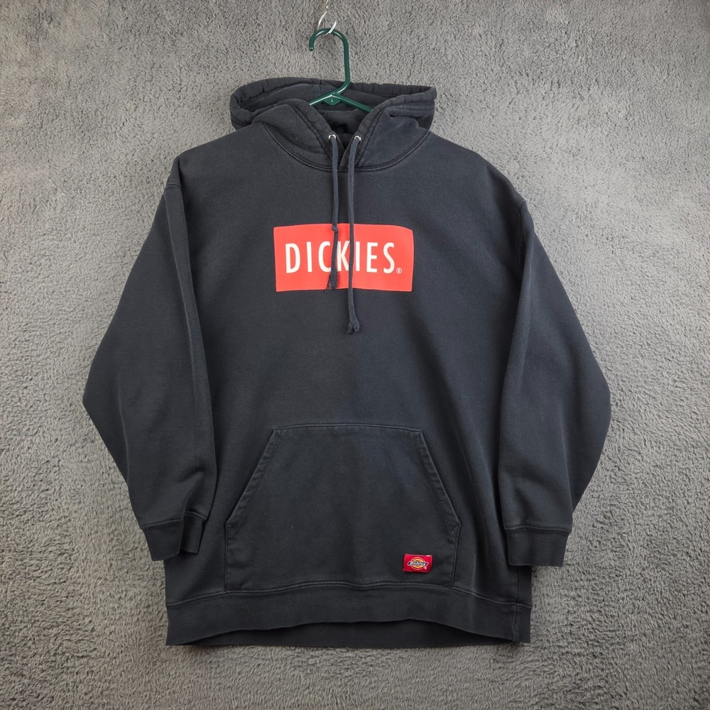 Dickies Hoodie Women's Medium Black Hooded Sweatshirt Spell Out Logo Workwear